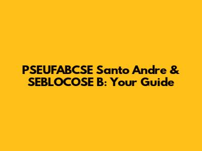 PSEUFABCSE Santo Andre & SEBLOCOSE B: Your Guide
